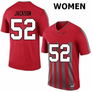 Women's Ohio State Buckeyes #52 Antwuan Jackson Retro Nike NCAA College Football Jersey November LRF1544IK